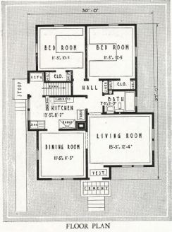 Sears-Wheaton-Floorplan 1930 Sears kit house -- floor plan